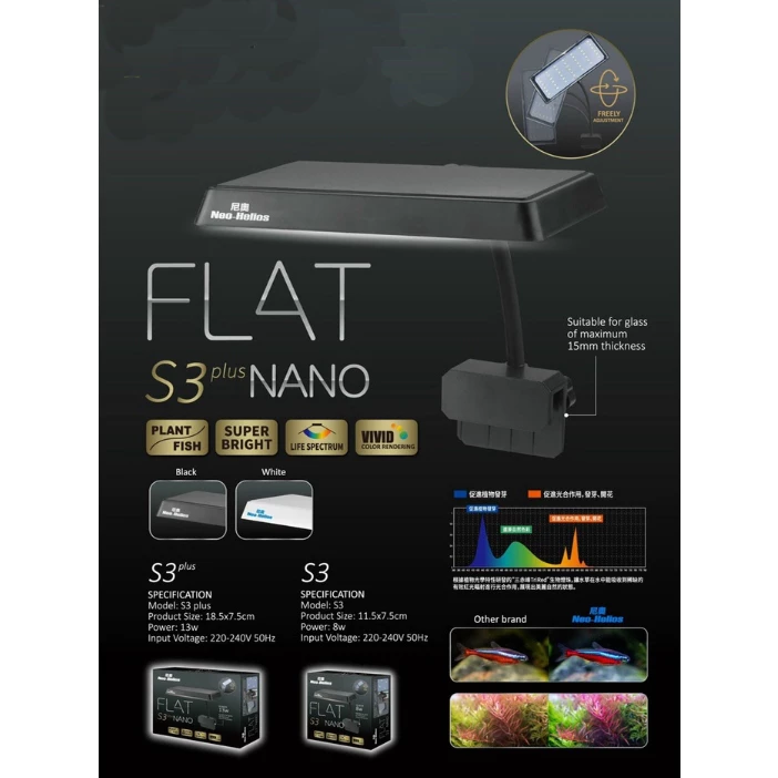 Đèn Neo Helios Flat Nano S3 Plus Việt Nam RGB Đỏ Cá Không Đỏ Nước